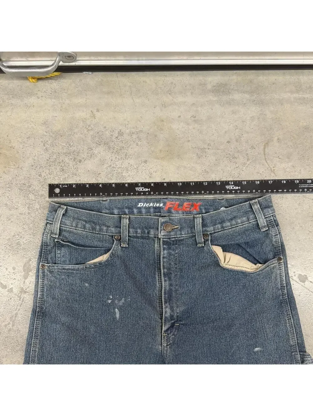 vintage dickies relaxed baggy fit dark blue jeans size 34 x 30